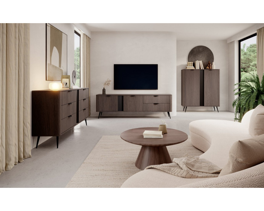 Комод високий Веріс / Veris 2D/113 2-дверний Дуб дунін/чорний