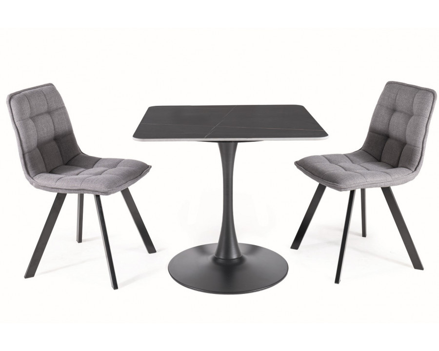 Стіл обідній ESPERO II Чорний матовий / Чорний 80X80 Чорний 80X80