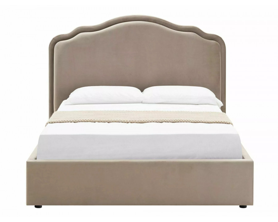 Ліжко двоспальне м'яке Florencja Velvet 160×200 Темно-бежева велюр Bluvel