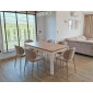 Стіл обідній кухонний розкладний Oskar (120–200)×80 см Ламінована плита Дуб / Кашемір каркас