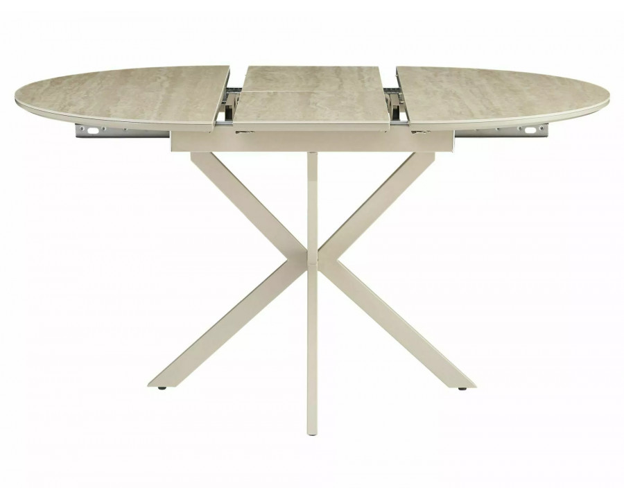 Стіл обідній кухонний розкладний Gaston Ceramic 100 (100–135)×100 см МДФ + кераміка Беж / Кашемір каркас