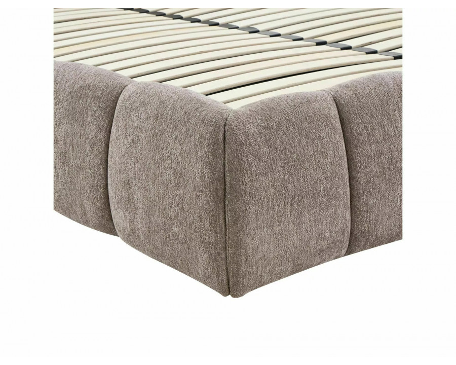 Ліжко двоспальне м'яке Parma Raven 160×200 Темно-бежева тканина