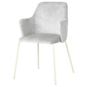 Стілець Белла, з металу, сидіння з тканини, 58x53x85 см, Кремовий