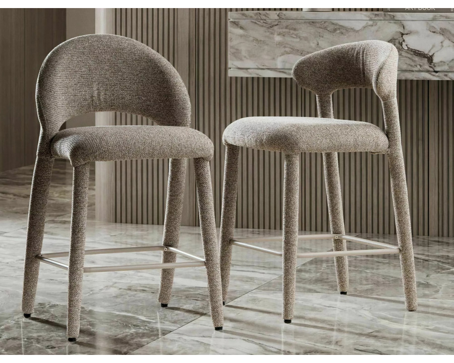 Напівбарний стілець кухонний Flo H-2 Бежева тканина / Бежевий каркас