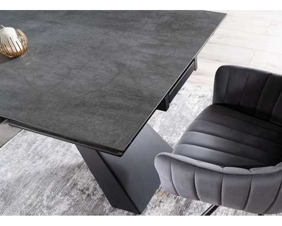 Стіл обідній SALVADORE CERAMIC II 120(180)X80 Сірий / Чорний мат