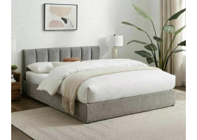 Ліжко односпальне м'яке Montreal Raven 120×200 Сіра тканина