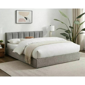 Ліжко односпальне м'яке Montreal Raven 120×200 Сіра тканина