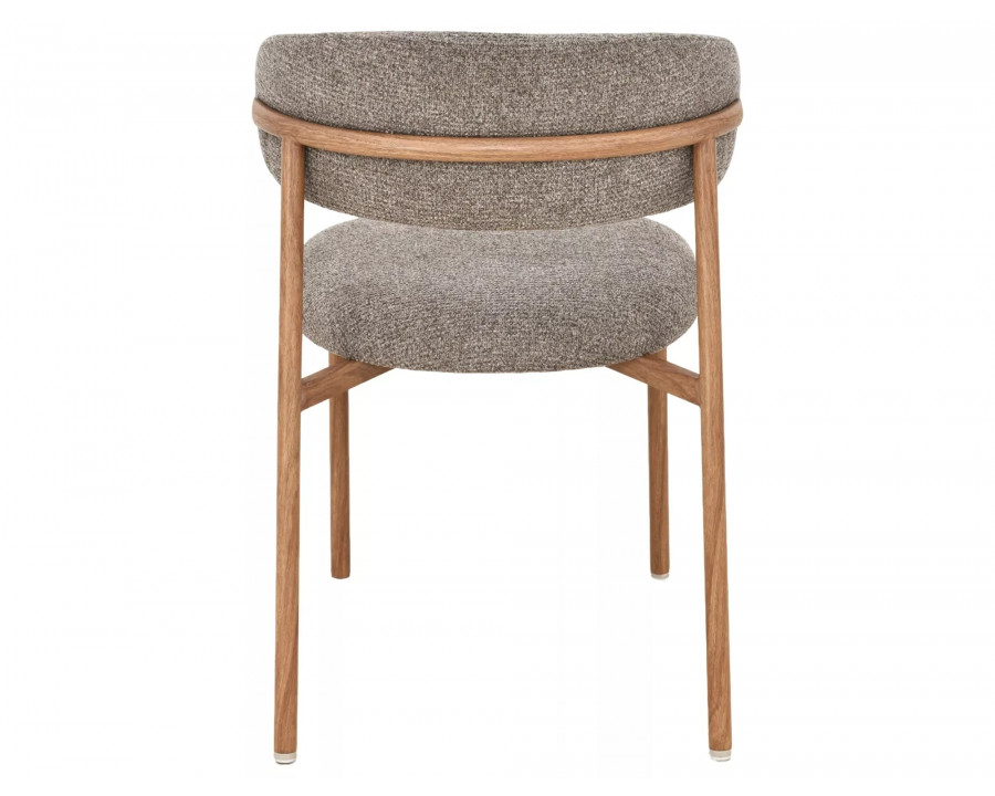 Стілець кухонний обідній м'який Elton II Капучіно тканина / Дуб каркас