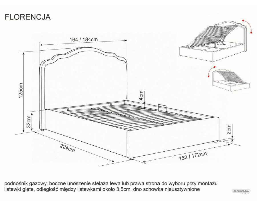 Ліжко двоспальне м'яке Florencja Velvet 160×200 Темно-бежева велюр Bluvel