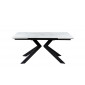 Стіл обідній Монако розкладний керамічний, 160/240x90x75 см, Білий глянець чорні ноги