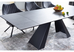 Стіл обідній SALVADORE CERAMIC II 120(180)X80 Сірий / Чорний мат