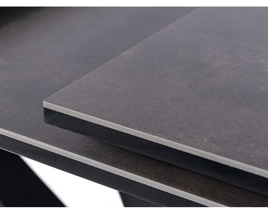 Стіл обідній SALVADORE CERAMIC II 120(180)X80 Сірий / Чорний мат