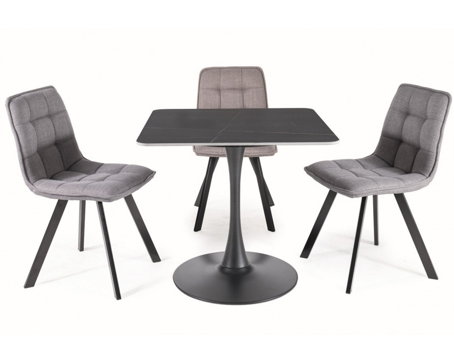 Стіл обідній ESPERO II Чорний матовий / Чорний 80X80 Чорний 80X80