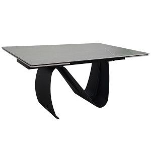 Стіл обідній розкладний JULIAN CERAMIC 160(240)*90 сірий мат/чорний