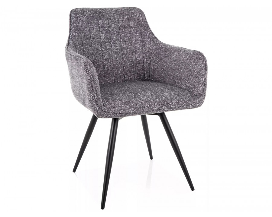Стілець кухонний обідній м'який Ballo Leo Сіра тканина / Чорний каркас
