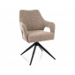 Стілець кухонний обідній м'який Olsen Noelle Темно-бежева тканина / Чорний каркас