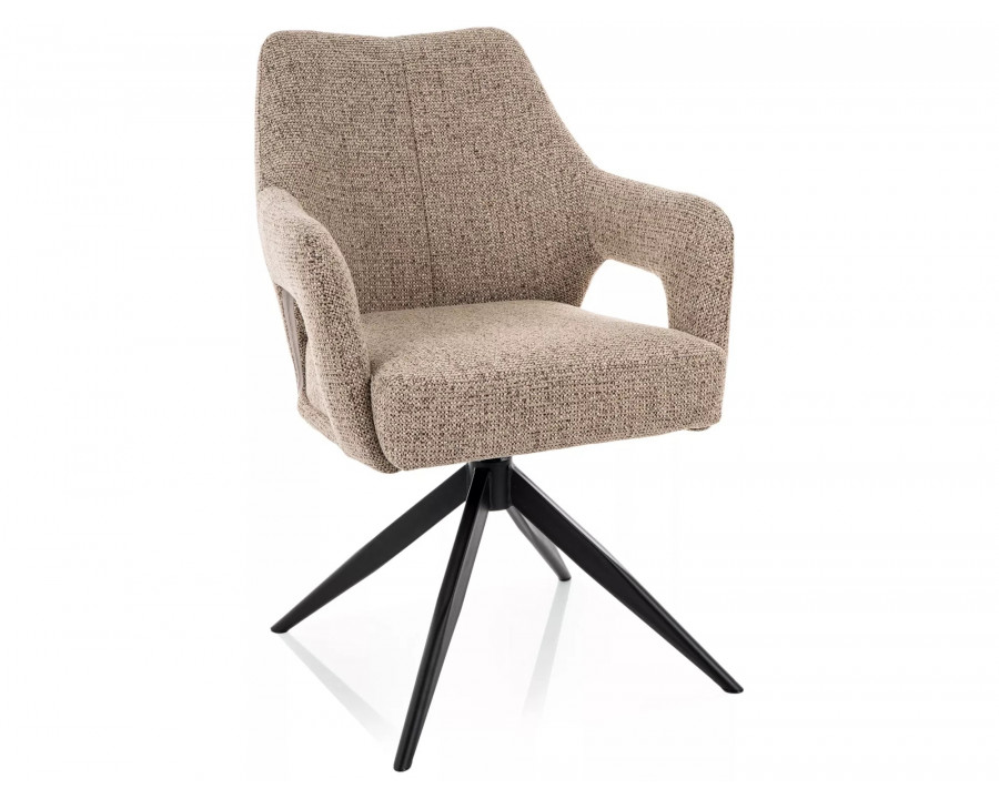 Стілець кухонний обідній м'який Olsen Noelle Темно-бежева тканина / Чорний каркас