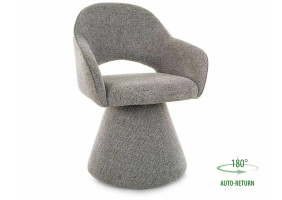 Стілець кухонний обідній м'який Riku Noelle Сіра тканина / Сірий каркас