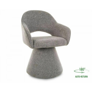 Стілець кухонний обідній м'який Riku Noelle Сіра тканина / Сірий каркас