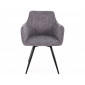 Стілець кухонний обідній м'який Ballo Leo Сіра тканина / Чорний каркас
