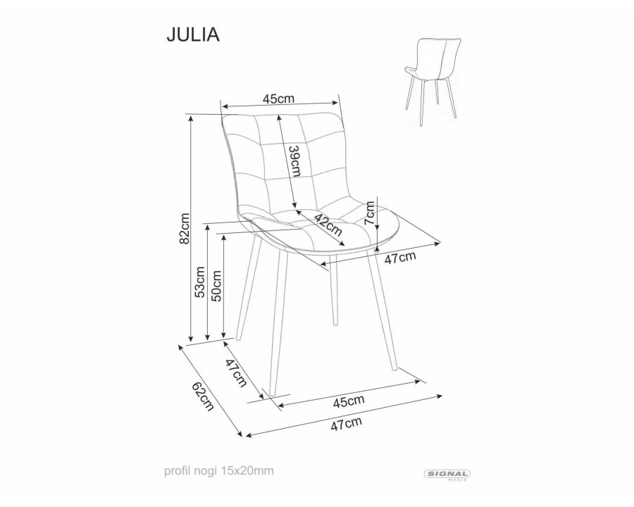 Стілець кухонний обідній м'який Julia Brego Капучіно тканина / Чорний каркас
