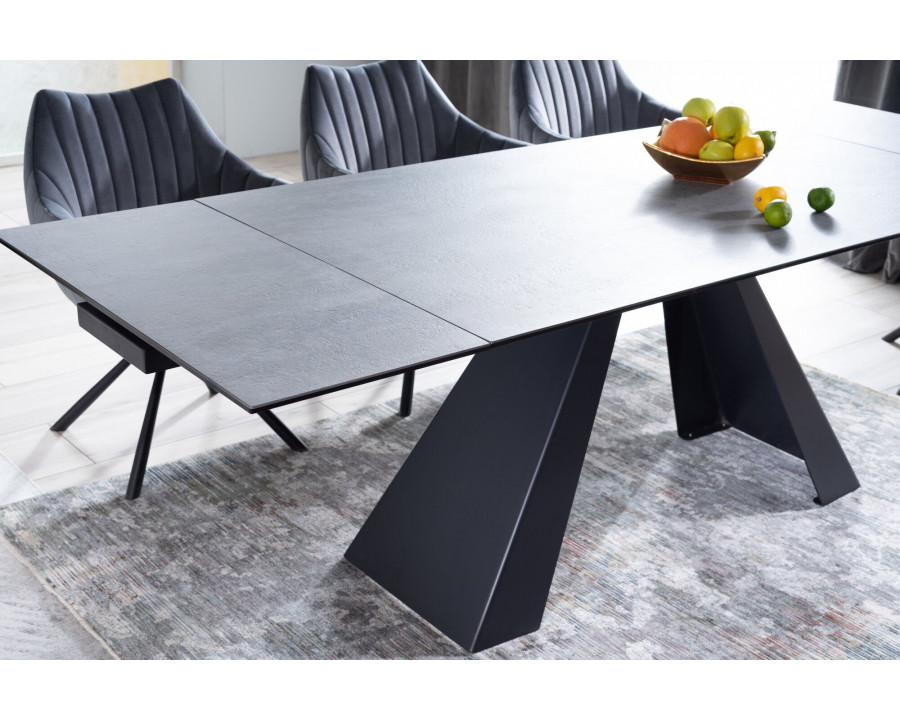 Стіл обідній SALVADORE CERAMIC II 120(180)X80 Сірий / Чорний мат