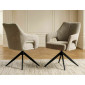 Стілець кухонний обідній м'який Olsen Noelle Темно-бежева тканина / Чорний каркас