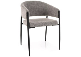 Стілець кухонний обідній м'який Akita Сіра тканина / Чорний каркас