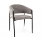 Стілець кухонний обідній м'який Akita Сіра тканина / Чорний каркас