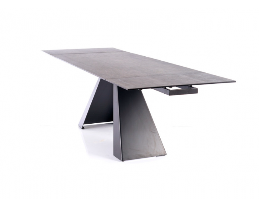 Стіл обідній SALVADORE CERAMIC II 120(180)X80 Сірий / Чорний мат