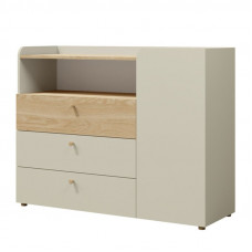 Комод YUKI REG 9 120х93х40 сірий / бежевий / дуб