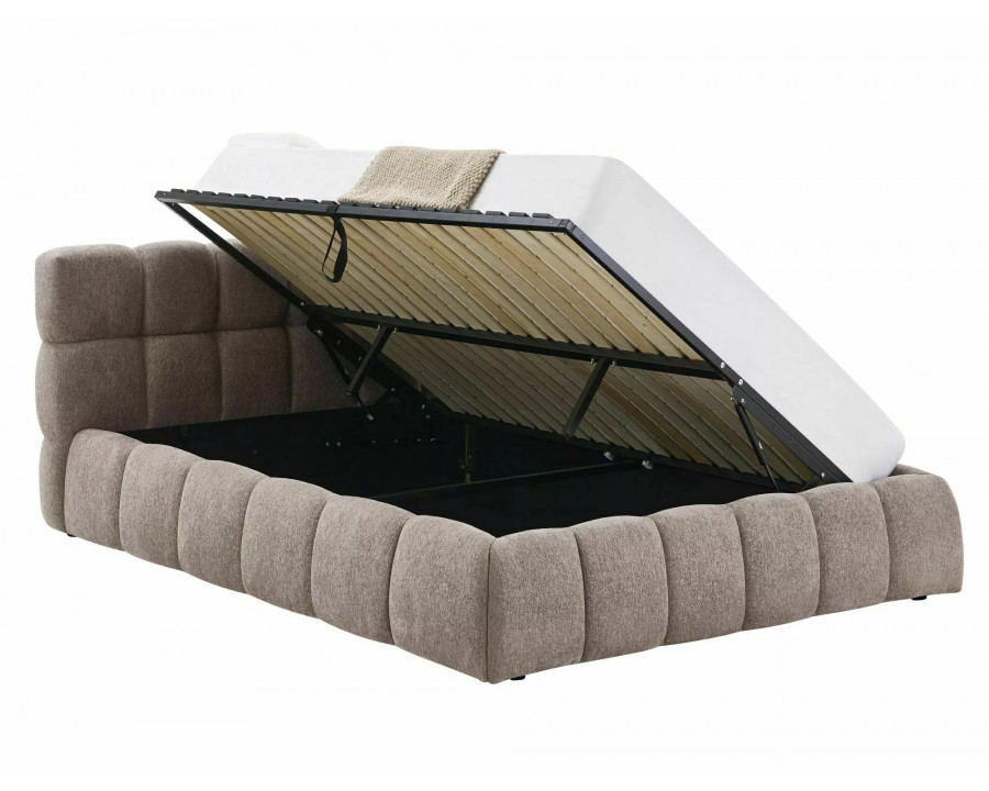 Ліжко двоспальне м'яке Parma Raven 160×200 Темно-бежева тканина