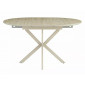 Стіл обідній кухонний розкладний Gaston Ceramic 100 (100–135)×100 см МДФ + кераміка Беж / Кашемір каркас