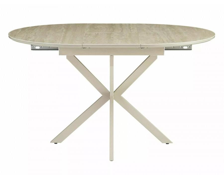 Стіл обідній кухонний розкладний Gaston Ceramic 100 (100–135)×100 см МДФ + кераміка Беж / Кашемір каркас