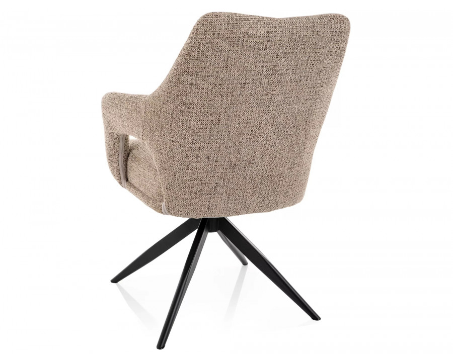 Стілець кухонний обідній м'який Olsen Noelle Темно-бежева тканина / Чорний каркас