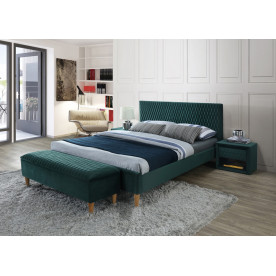 Двоспальне ліжко Azurro Velvet 180X200 Зелений