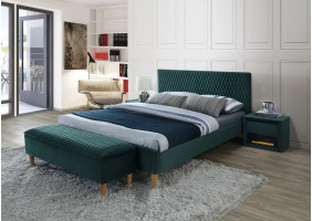Двоспальне ліжко Azurro Velvet 180X200 Зелений