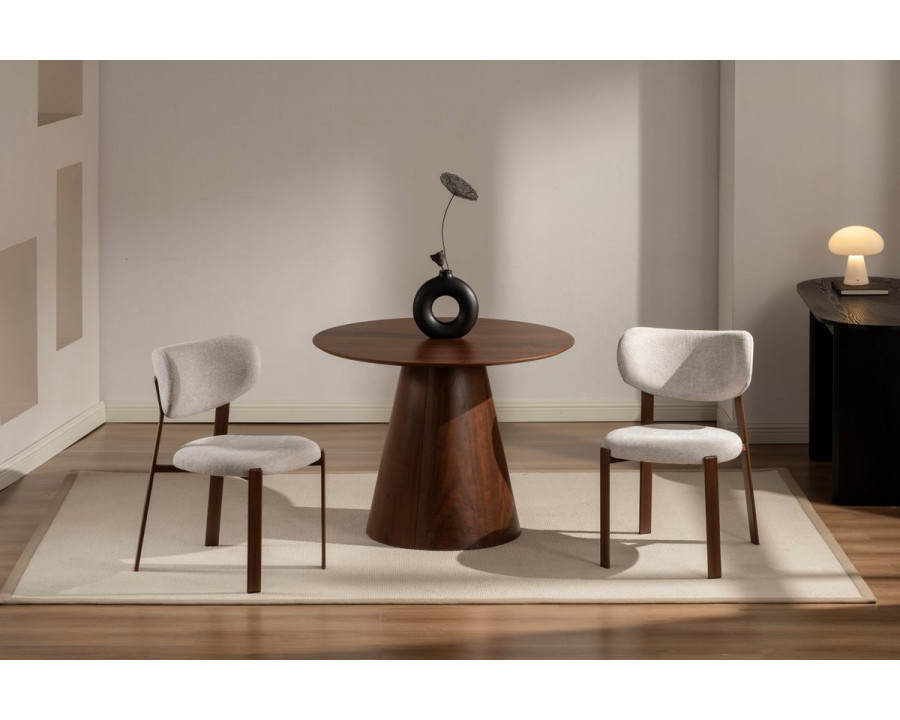 Cтілець кухонний NOMI горіх метал/бежева тканина