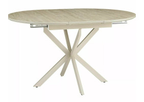 Стіл обідній кухонний розкладний Gaston Ceramic 100 (100–135)×100 см МДФ + кераміка Беж / Кашемір каркас
