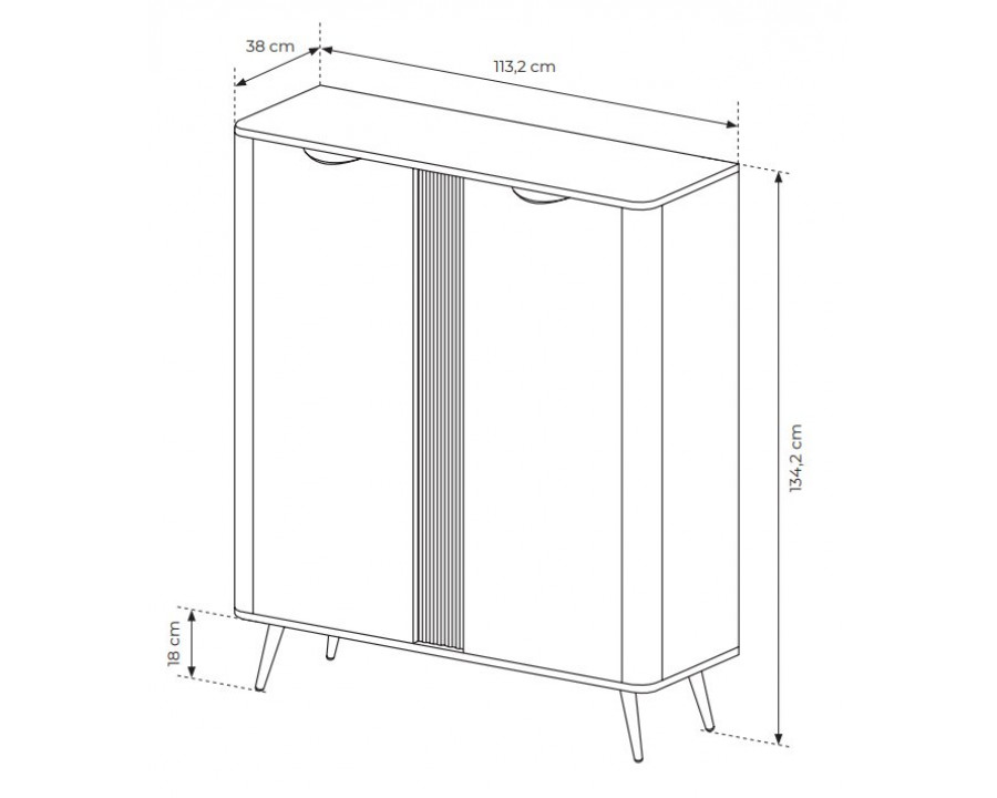 Комод високий Веріс / Veris 2D/113 2-дверний Дуб дунін/чорний