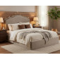 Ліжко двоспальне м'яке Florencja Velvet 160×200 Темно-бежева велюр Bluvel