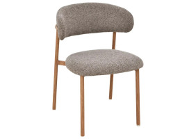 Стілець кухонний обідній м'який Elton II Капучіно тканина / Дуб каркас