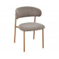 Стілець кухонний обідній м'який Elton II Капучіно тканина / Дуб каркас