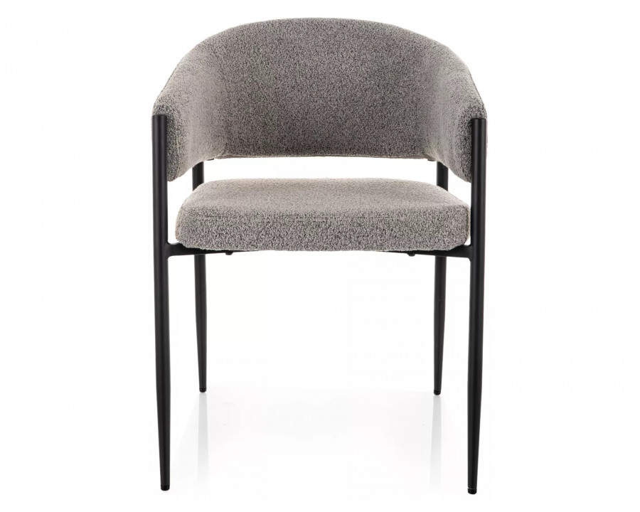 Стілець кухонний обідній м'який Akita Сіра тканина / Чорний каркас