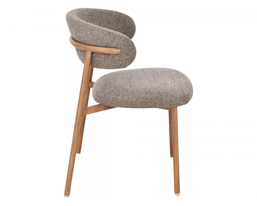 Стілець кухонний обідній м'який Elton II Капучіно тканина / Дуб каркас