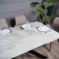 Стіл обідній Монако розкладний керамічний, 160/240x90x75 см, Білий глянець чорні ноги