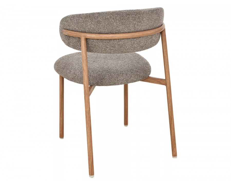 Стілець кухонний обідній м'який Elton II Капучіно тканина / Дуб каркас