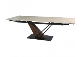 Стіл FERNANDO CERAMIC 180(240)*90 травертин мат/темний горіх