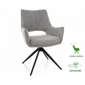 Стілець кухонний обідній м'який Fino II Сіра тканина Noelle / Чорний каркас