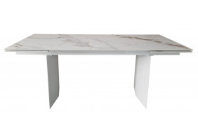 Стіл обідній розкладний кераміка Real Golden Carrara 90x180(260) см